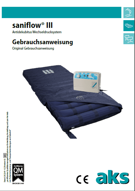 Anleitung für Antidekubitus Wechseldrucksystem saniflow® III
